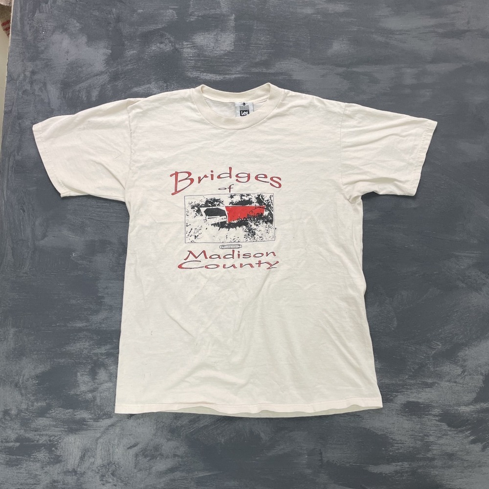 Vintage Bridges of Madison County T-Shirt Men Large White 1990s Lee